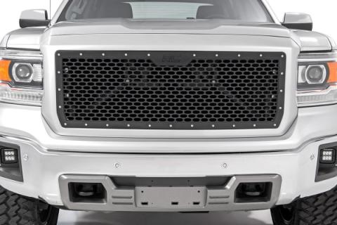 Sierra Mesh Grille 14-15 1500 Sierra Black Powdercoat Stainless Steel Hardware Rough Country