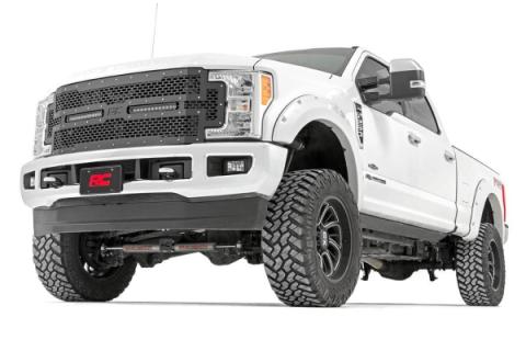 Ford Mesh Grille w/Dual 12 Inch Black-Series LEDs 17-19 Super Duty Rough Country