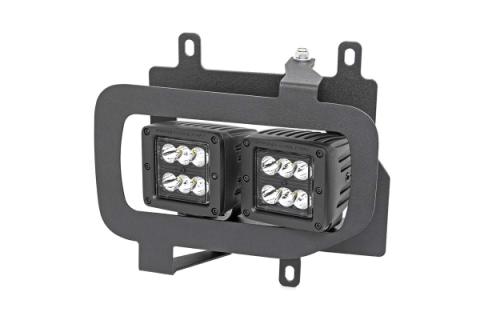 Ford LED Fog Light Kit Black Series w/ Flood Beam 15-19 F-150 Rough Country