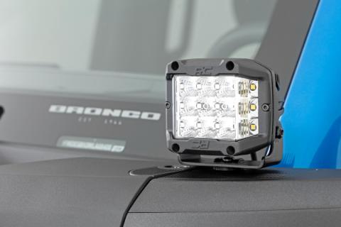 LED Light Ditch Mount 2 Inch Black Series Pair Spot Pattern 21-Up Ford Bronco Rough Country