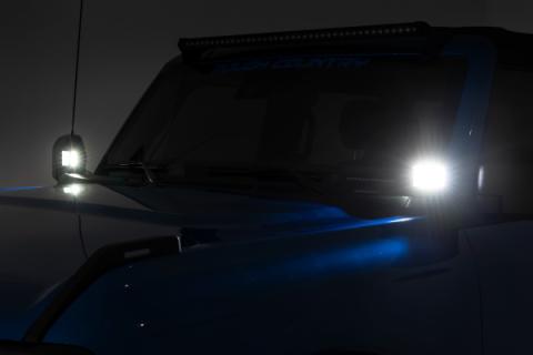 LED Light Ditch Mount 2 Inch Black Series Pair White DRL 21-Up Ford Bronco Rough Country