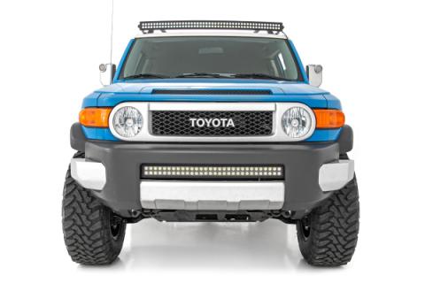 LED Light Windshield Kit 50 Inch Curved Dual Row Black Series 07-14 Toyota FJ Cruiser Rough Country