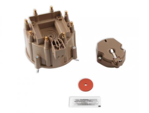 Distributor Cap &amp; Rotor Kit Hei Style Tan 1972-1986 Various GM Clamp Down Cap ACCEL