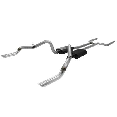 American Thunder Crossmember-Back Exhaust System Fits 1969 Chevrolet Camaro &amp; Pontiac Firebird With V8 Engine 2.50 Inch Stainless Steel Aggressive To Moderate Sound Flowmaster