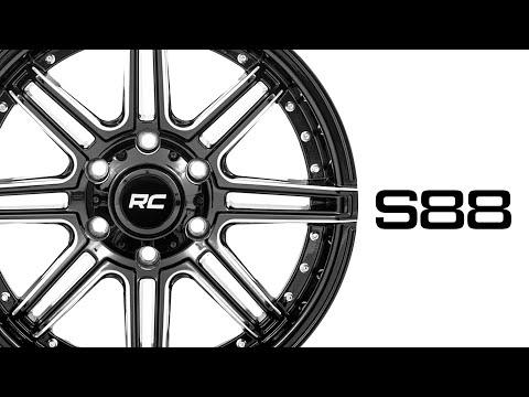 88 Series Wheel One-Piece Gloss Black 22x10 8x180 -19mm Rough Country