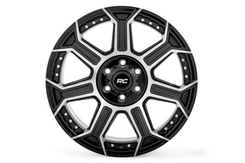 89 Series Wheel One-Piece Black Machined Gun Metal 20x10 5x4.5 -19mm Rough Country
