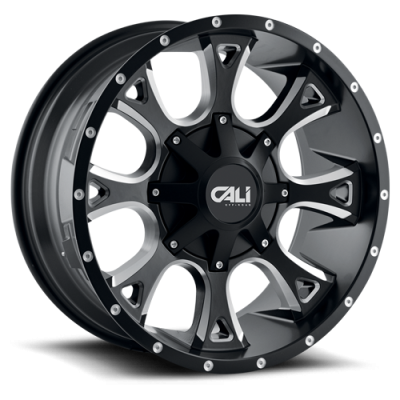 Cast Aluminum Wheels Anarchy 9103 SB 22x12 Milled Spokes Satin Black 6 On 135/6 On139.7 Bolt Pattern -44 Offset Cali Offroad Wheels
