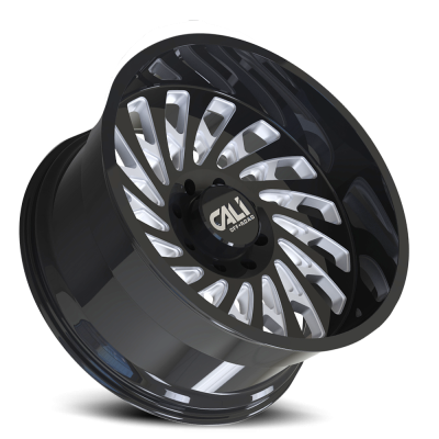 Cast Aluminum Wheels Switchback 9108 GB 20x12 Milled Spokes Gloss Black 5 On 127 Bolt Pattern -51 Offset Cali Offroad Wheels
