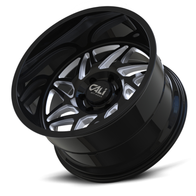 Cast Aluminum Wheels Gemini 9112 GB 24x14 Milled Spokes Gloss Black 6 On 139.7 Bolt Pattern -76 Offset Cali Offroad Wheels