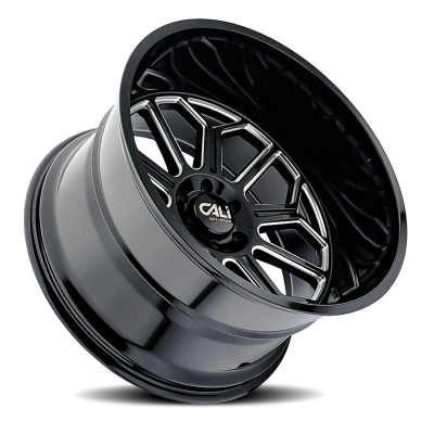 Cast Aluminum Wheels Auburn 9117 BM 20x10 Milled Gloss Black 5 On 127 Bolt Pattern -25 Offset Cali Offroad Wheels