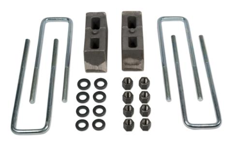 Rear Block &amp; U-Bolt Kit 3 Inch 1.5 Inch Lift 06-18 Chevy Silverado/GMC Sierra 1500 4WD Tuff Country