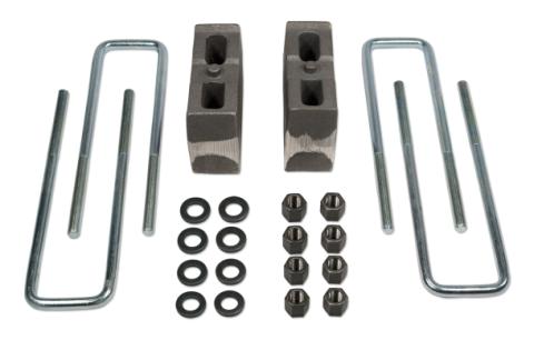 Rear Block &amp; U-Bolt Kit 4 Inch 2.5 Inch Lift 06-18 Chevy Silverado/GMC Sierra 1500 4WD Tuff Country