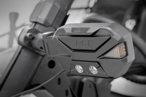 UTV Aluminum Side Mirrors w/Turn Signal Pro-Fit Cages Universal Rough Country