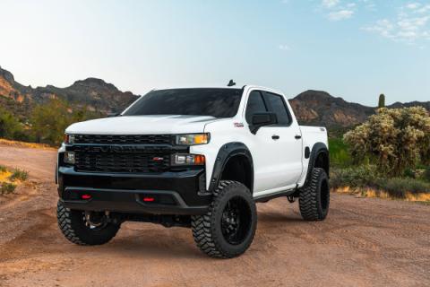 Defender Pocket Fender Flares Gloss Black Chevy Silverado 1500 2WD/4WD (19-23) Rough Country