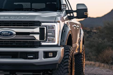Defender Pocket Fender Flares Ingot Silver Metallic Ford Super Duty (17-22) Rough Country