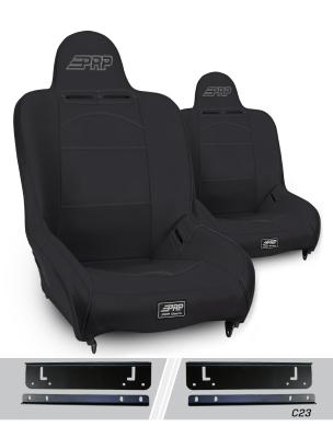 Premier High Back Suspension Seats Kit for 03-06 Jeep Wrangler TJ Pair Black PRP Seats