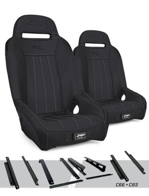 GT/S.E. Suspension Seats Mount &amp; Slider Kit for Can-Am Maverick X3 &amp; Maverick R Pair Black PRP Seats