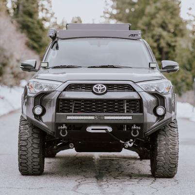 14-23 Toyota 4Runner Low Profile Front Bumper Side Supports Black Powdercoat All Pro Off Road