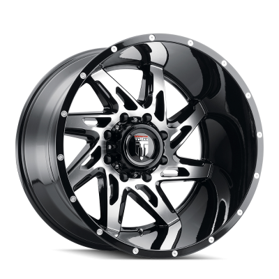 Spyder AT183 Gloss Black Machined 22X14 8-180 -76MM 125.2MM Off Road Wheels American Truxx