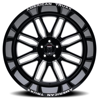 Restless AT1915 Black Milled 22X12 6-135 -44MM 87.1MM Off Road Wheels American Truxx
