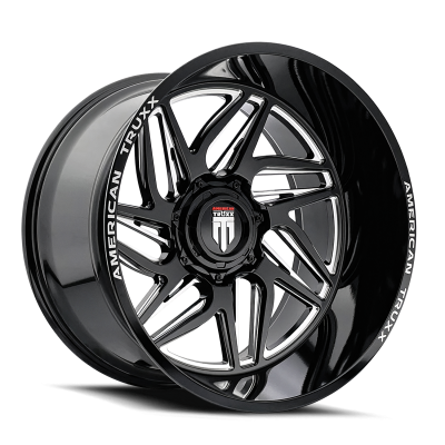 Goliath AT1917 Gloss Black Milled 20X10 5-127/5-139.7 -24MM 87.1MM Off Road Wheels American Truxx