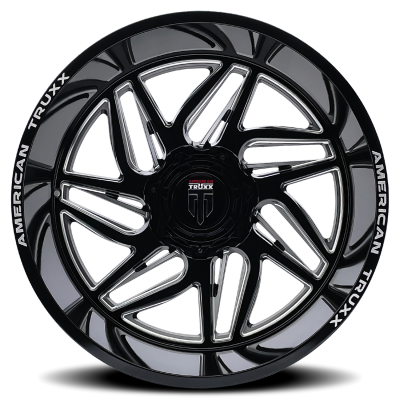 Goliath AT1917 Gloss Black Milled 20X10 5-127/5-139.7 -24MM 87.1MM Off Road Wheels American Truxx