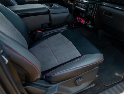 Front Seat Covers for 2021-Present Ford F150, 2023-Present Super Duty with Standard Seats, Black with Red Stitch PRP Seats