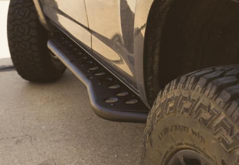 03-09 4Runner Step Edition Bolt On Rock Sliders No Kick Out Raw Filler Plate Powder Coat Cali Raised LED