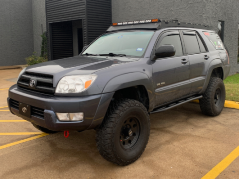 03-09 4Runner Trail Edition Bolt On Rock Sliders No Kick Out Powder Coat Cali Raised LED