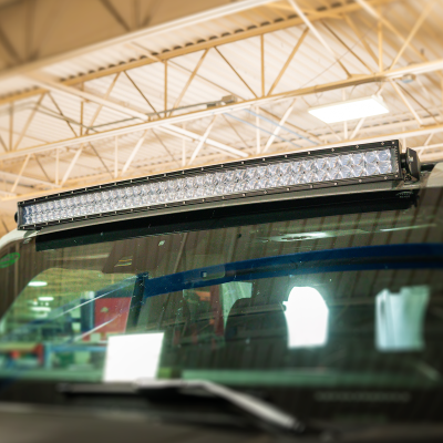 Roof Light Bar Mounting Kit Fits 21-Present Ford Bronco Raptor - 5D Optic Osram 42 Inch Dual Row Curved Bar (Spot Beam) Cali Raised LED