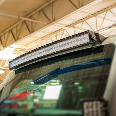 Roof Light Bar Mounting Kit Fits 21-Present Ford Bronco Raptor - 5D Optic Osram 42 Inch Dual Row Curved Bar (Combo Beam) Cali Raised LED