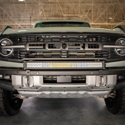 Bumper Light Bar Mounting Kit Fits 21-Present Ford Bronco Raptor - 5D Optic Osram 32 Inch Dual Row Bar (Spot Beam) Cali Raised LED