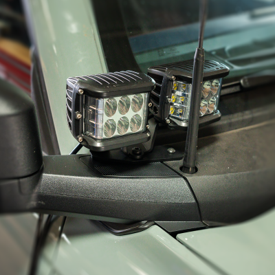 Ditch Light Mount Kit Fits 21-Present Ford Bronco Raptor - (2) 27W Side Projecting LED Pods/(2) 27W Side Projecting LED Pods Cali Raised LED