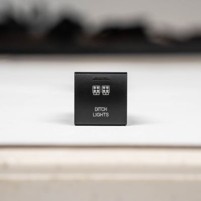 Low Profile Ditch Light Brackets Kit Fits 24-Present Toyota Tacoma/(2) 3.5 Inch Round Cannon Pods/Toyota OEM Square Style Ditch Light Switch Cali Raised LED