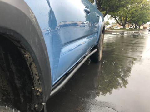 Trail Edition Rock Sliders Fits 24-Present Toyota Tacoma - Double Cab Long Bed/No Kick Out/Raw Cali Raised LED