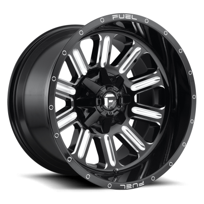 Aluminum Wheels 22X12 Hardline D620 5 On 114.3/5 On 127 Gloss Black/Milled 78.1 Bore -44 Offset Fuel Off Road Wheels