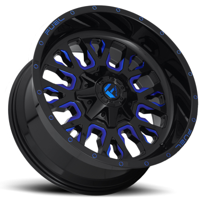 Aluminum Wheels 20X10 Stroke D645 5 On 114.3/5 On 127 Gloss Blue/Milled 78.1 Bore -18 Offset Fuel Off Road Wheels
