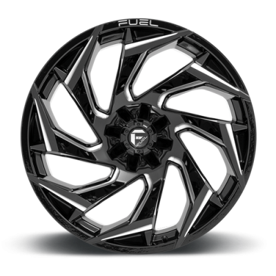 Aluminum Wheels 22X12 Reaction D753 5 On 114.3/5 On 127 Gloss Black/Milled 78 Bore -44 Offset Fuel Off Road Wheels