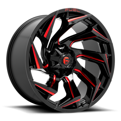 Aluminum Wheels 20X9 Reaction D755 5 On 114.3/5 On 127 Gloss Black Milled Red Tint 78 Bore 1 Offset Fuel Off Road Wheels