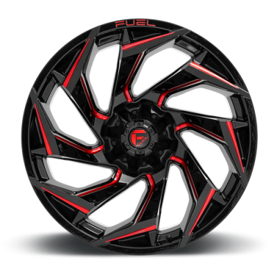 Aluminum Wheels 20X9 Reaction D755 5 On 114.3/5 On 127 Gloss Black Milled Red Tint 78 Bore 1 Offset Fuel Off Road Wheels