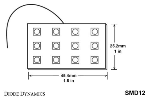 LED Board SMD12 Red Single Diode Dynamics