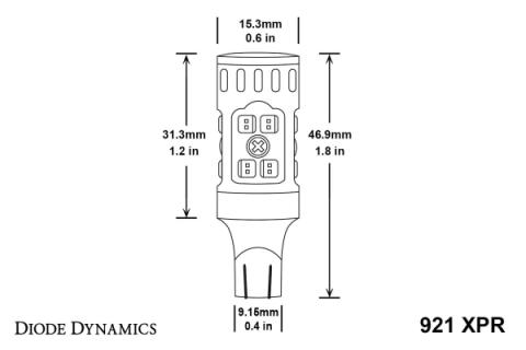 921 XPR LED Bulb Red Single Diode Dynamics