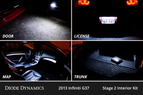 Interior LED Kit for 2008-2015 Infiniti G37 Coupe/Convertible, Cool White Stage 1 Diode Dynamics