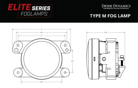 Elite Series Fog Lamps for 2011-2014 Dodge Charger Pair Cool White 6000K Diode Dynamics