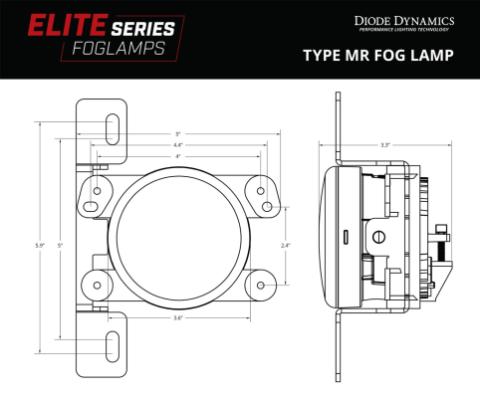 Elite Series Fog Lamps for 2020-2022 Jeep JT Gladiator Rubicon w/ Steel Bumper Pair Cool White 6000K Diode Dynamics