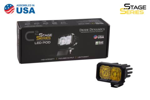 Stage Series 2 Inch LED Pod, Sport Yellow Combo Standard ABL Each