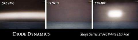 Stage Series 2 Inch LED Pod, Sport White Fog Flush ABL Each