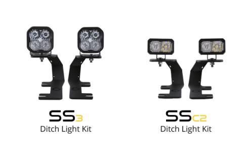 SS3 LED Ditch Light Kit for 2014-2019 Silverado/Sierra, Sport White Combo Diode Dynamics