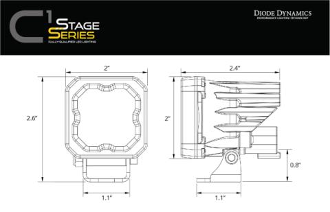 Stage Series C1 LED Pod Yellow SAE Fog Standard ABL Pair Diode Dynamics