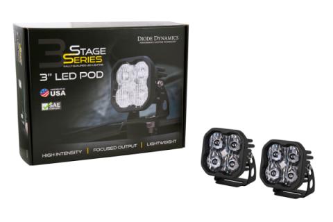 SS3 Sport ABL White SAE Fog Standard Pair Diode Dynamics